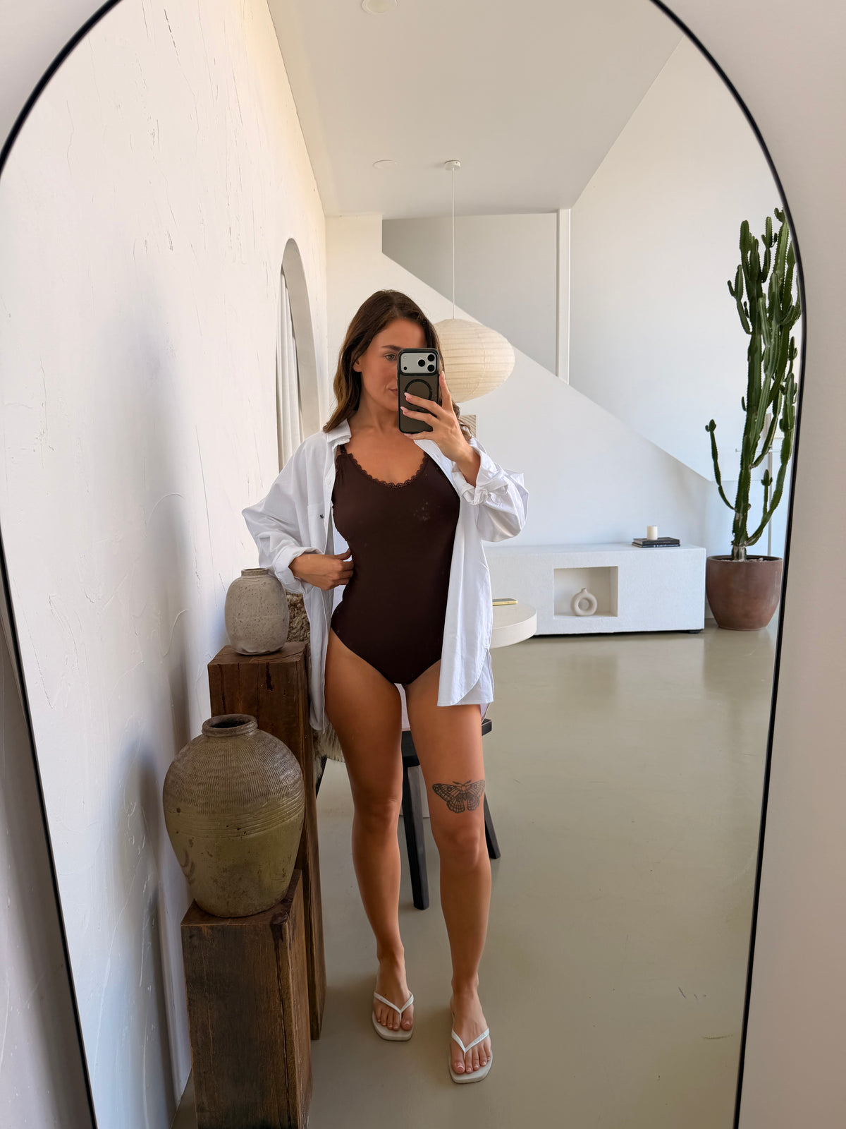 Chocolate Lace One-Piece Swimsuit
